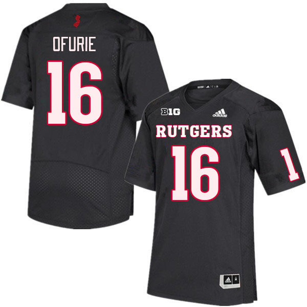 Men #16 Jesse Ofurie Rutgers Scarlet Knights College Football Jerseys Stitched Sale-Black